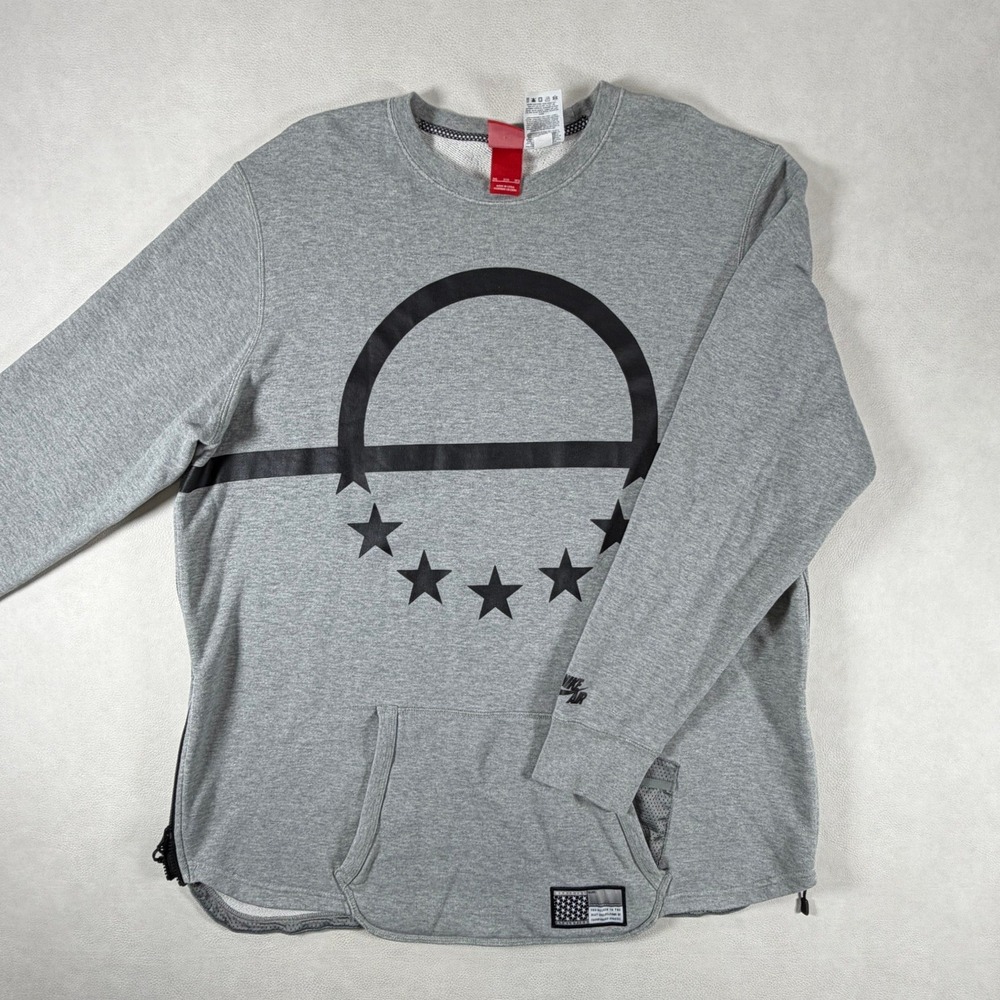 Nike Air Pivot V3 Crewneck Athletics Mens 3XL Gray Side Zip Sweatshirt
